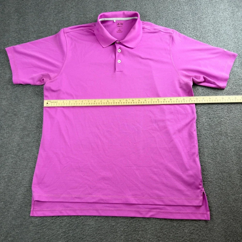 Adidas Golf Polo Shirt Men's XL Pink Climalite Short Sleeve Textured Performance